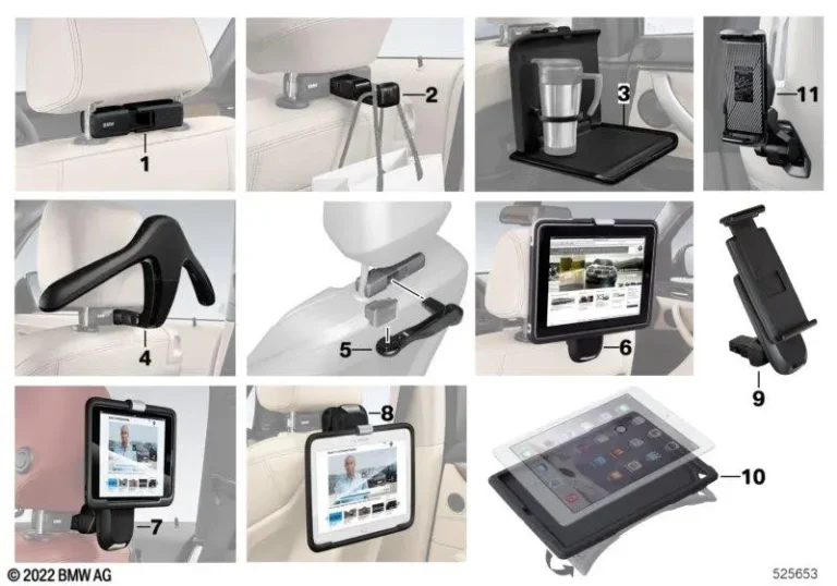 BMW Travel & Comfort Headrest Attachment Holder